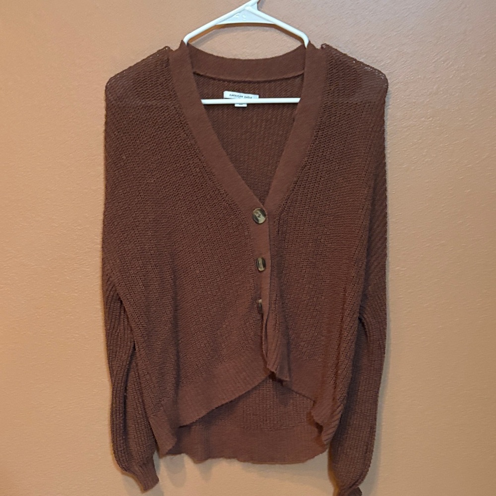 American Eagle Outfitters Brown Cardigan Sweater